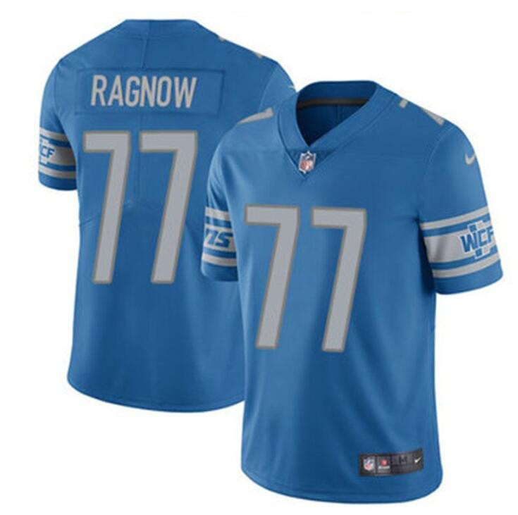 Men's Detroit Lions #77 Frank Ragnow Blue Vapor Untouchable Limited Stitched Jersey